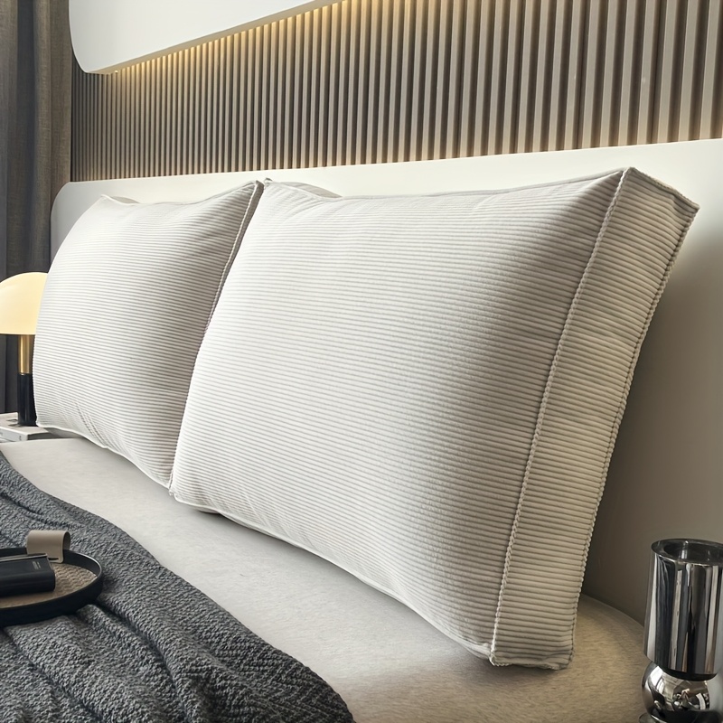 TEMU 7 couleurs disponibles, coussin de tête de lit en velours confortable et amovible, support lombaire et , s' à la taille et au dos, texture douce