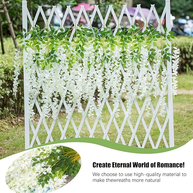 Image of 12packs, Faux Wisteria Hanging Flowers Vine, Flowers Garland, Suitable For Wedding Arch Party Garden Home Decor, Aesthetic Room Decor Spring Summer Decor