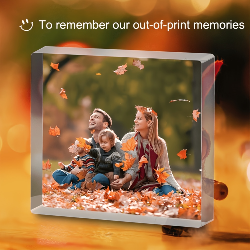 TEMU Personalized Custom Acrylic Photo Display - 3d Desktop Souvenir, And Office Decor, Ideal Thank You Gift For Parties