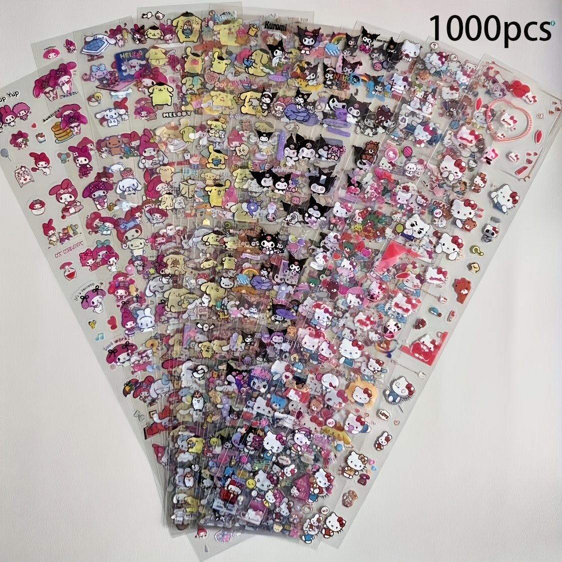 Image of 1000pcs Stickers Cute Kt Cat Long Strip Pet Stickers Decal Sticker Material With Fashionable , Suitable For Laptops, Mobile Phones, And Gifts