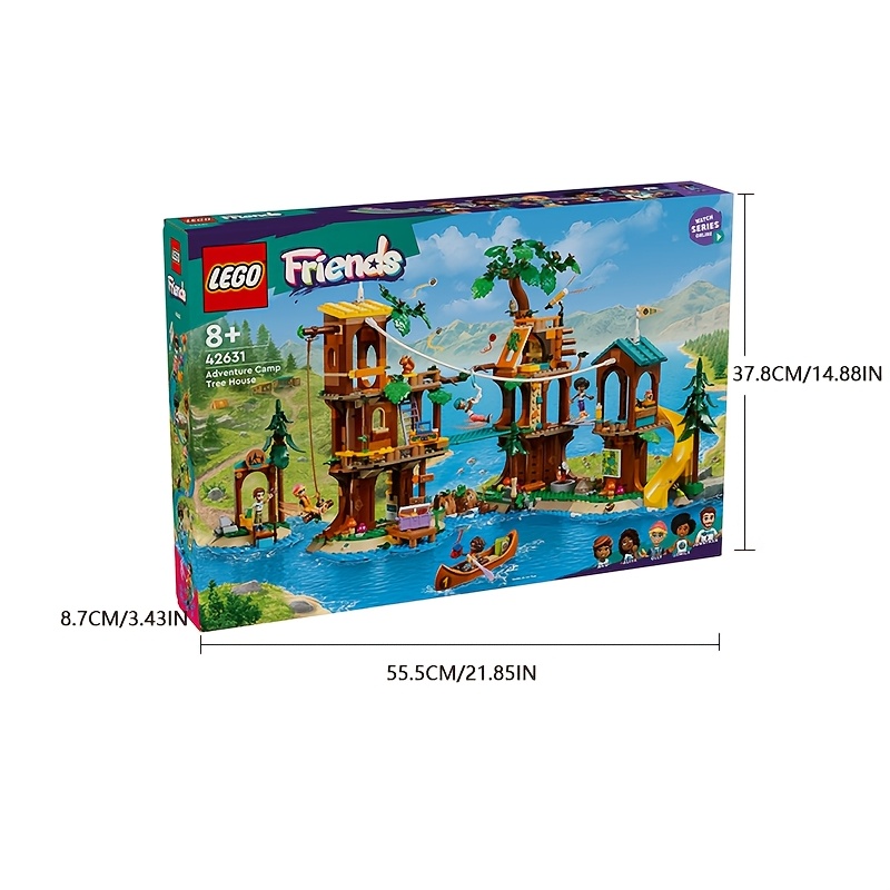 European Version, LEGO 42631 Friends Adventure Camp Treehouse Toy, Summer Toy Set with 5 Mini Dolls And 5 Animal Toy Dolls, Perfect Gift for Kids Aged 8 And Above, Holiday Gifts