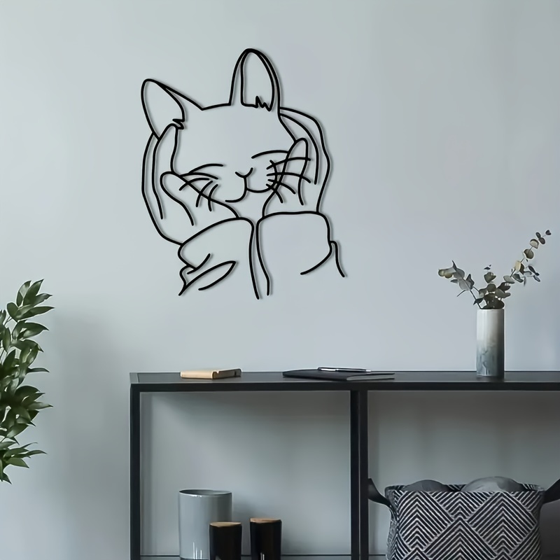 

1pc Modern Chic Metal Cat Silhouette Wall Art, Iron Home Decor, Ideal Gift For Cat Lovers, Easy Wall Mount Installation, No Power Needed