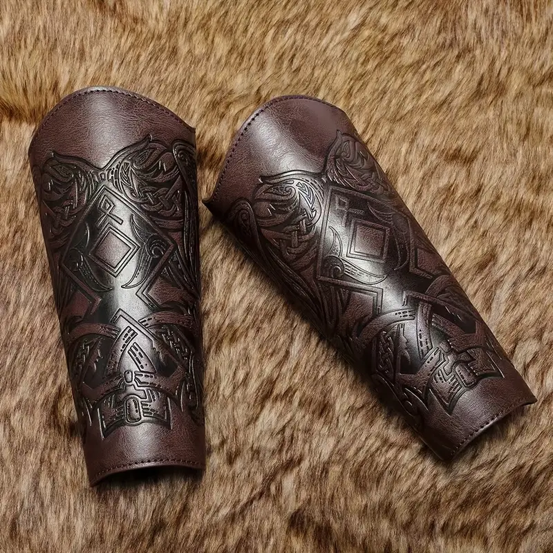 Puños Vikingos Para Disfraz Nbeads Protector De Brazo De Cuero Vikingo – Brazaletes Medievales Con Relieve De Dragón Para Disfraz De Halloween Y Cosplay (2 Piezas Puños Vikingos Para Disfraz Nbeads Protector De Brazo De Cuero Vikingo – Brazaletes Medievales Con Relieve De Dragón Para Disfraz De Halloween Y Cosplay (2 Piezas