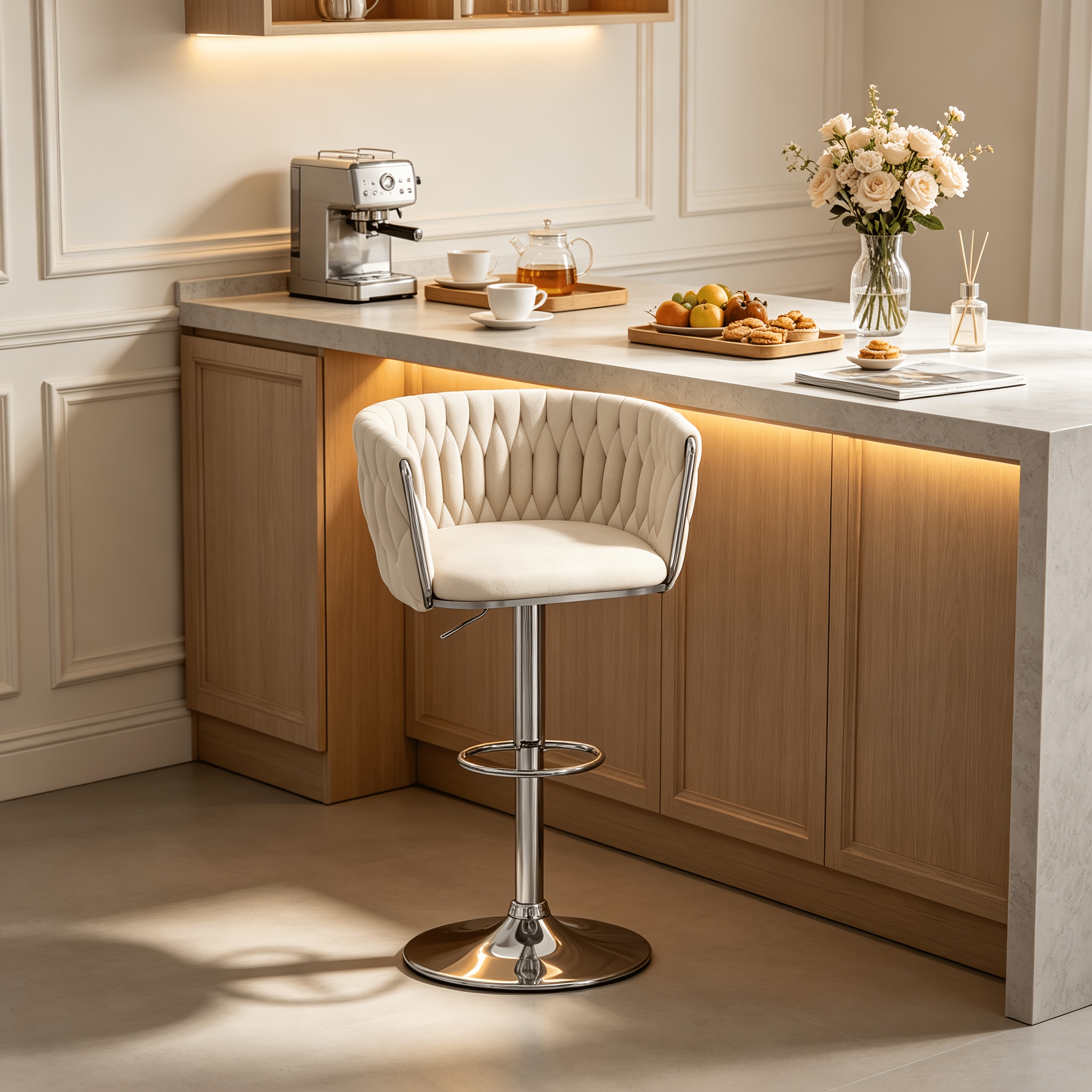 TEMU 1-pack, 2- Stool, 360-degree Swivel Round High Stool, Adjustable Height 61 To 81 Cm, Widened Backrest, Ergonomically Designed, Soft Sponge,