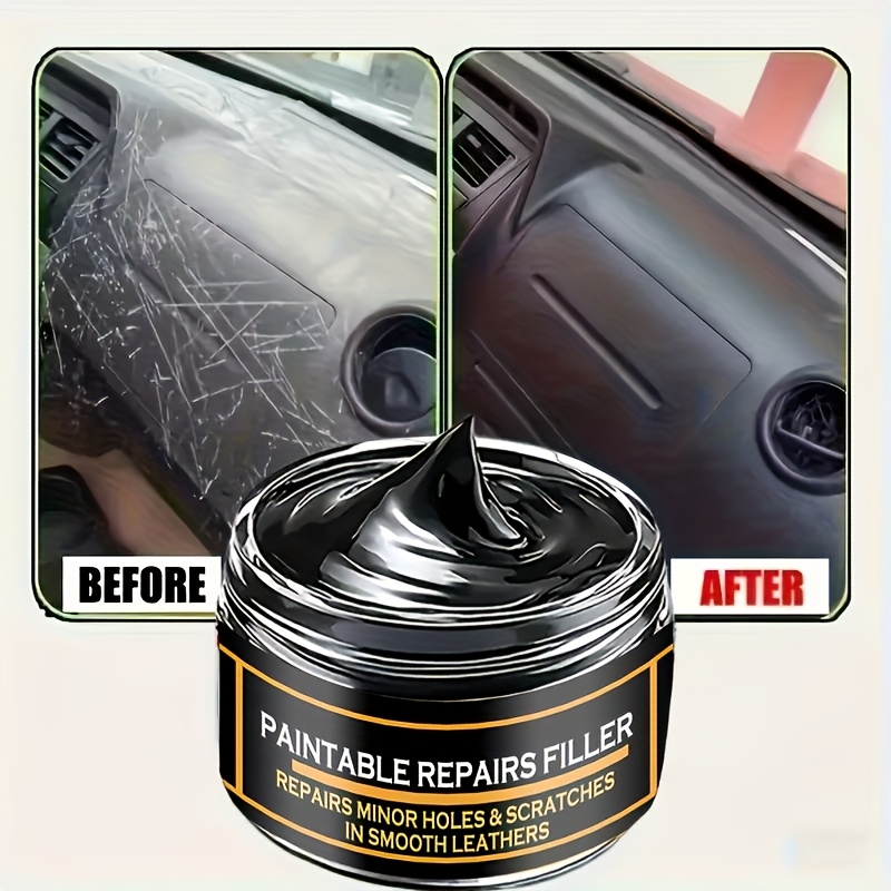 All-in-One Car Scratch Repair Wax | Interior & Exterior Plastic Restorer + Tire Protector + Yellowing Repair, Nano-Crystal Technology, High-Gloss Finish