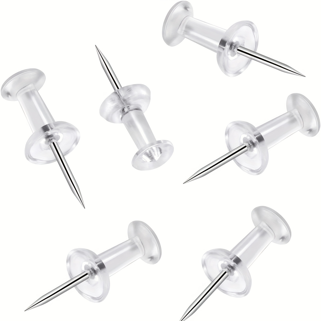 TEMU 300pcs, Wall Thumbtacks With Transparent Plastic Heads, Steel Tips, Decorative Promotion, Suitable For Bulletin Boards, Cork Boards, Maps,