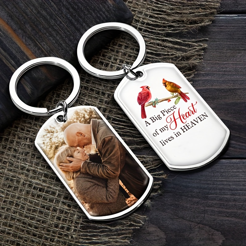 

Personalized Keychains With Photo: Commemorative Gifts For The Loss Of Parents, Sympathy Gift Ideas, Bereavement Keepsakes - Suitable 14 And Up