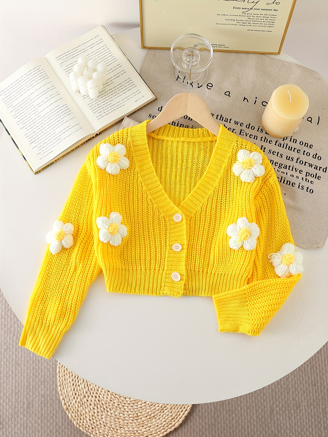 Floral Sweater Cute Trendy Cardigans Girls' Cute Floral Knit