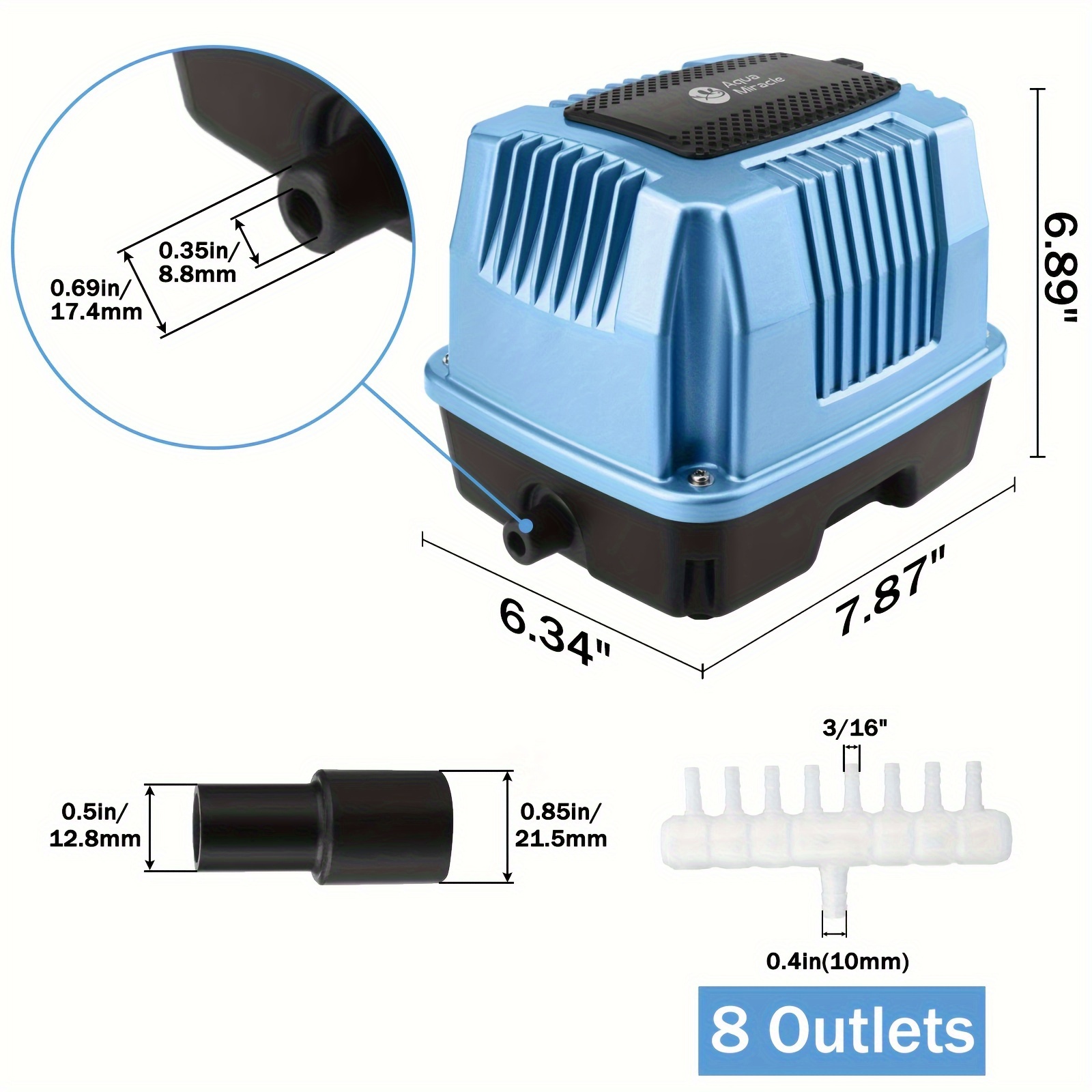 TEMU Aquamiracle Air Ap-40/ap-60/ap-80/ap-160 For Aeration, Septic Air , Hydroponic Air , 635/950/1350/2550gph, For , , , , Restaurant