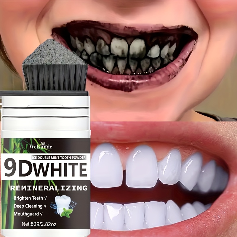 9  bamboo charcoal mint tooth powder designed for teeth deep cleaning and     eliminate bad odors and yellowing ensuring     oral health and as a gift for   men and women