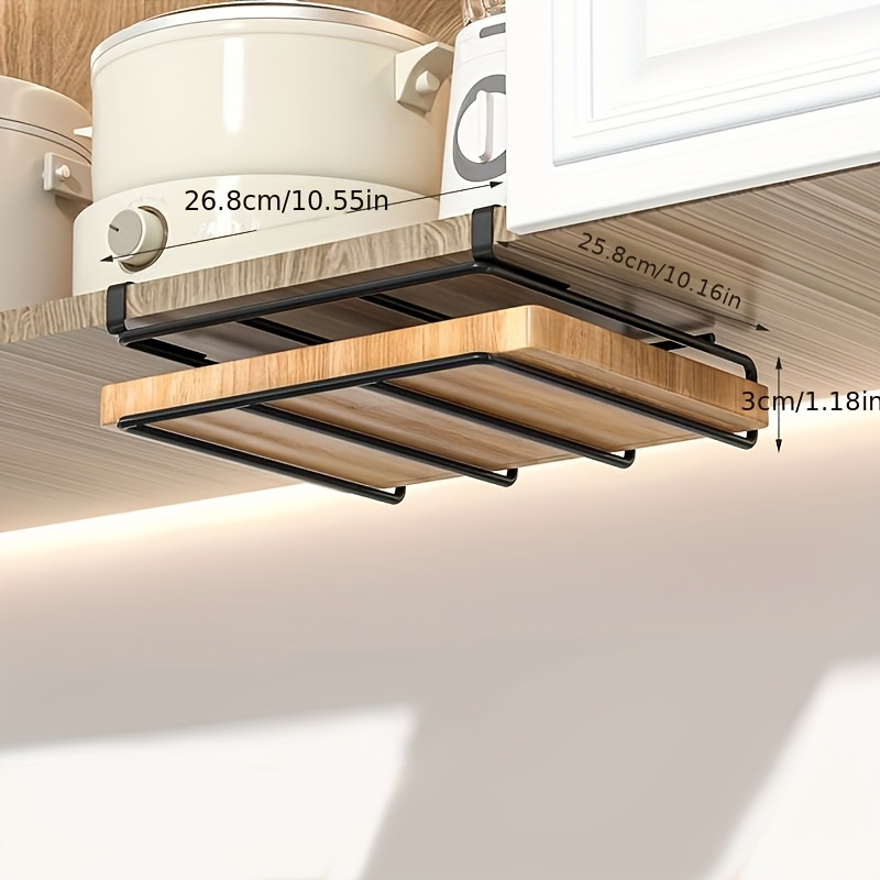 Stainless Steel Under Cabinet Storage Rack For Cutting Boards, Paper Towels, And Pot Covers - And Organization - 1pc, Practical Storage Rack Storage And Organization