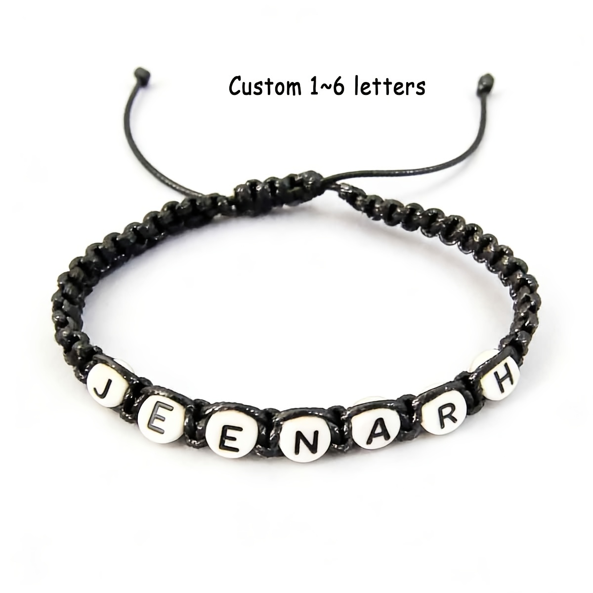 TEMU 1 stuk 1 stuks Handgeweven Naam/Tekst Armband - Retro Kralen Geweven Geschikt voor Verjaardagen, Valentijnsdag, Jubilea - Aangepaste Tekst/Naam