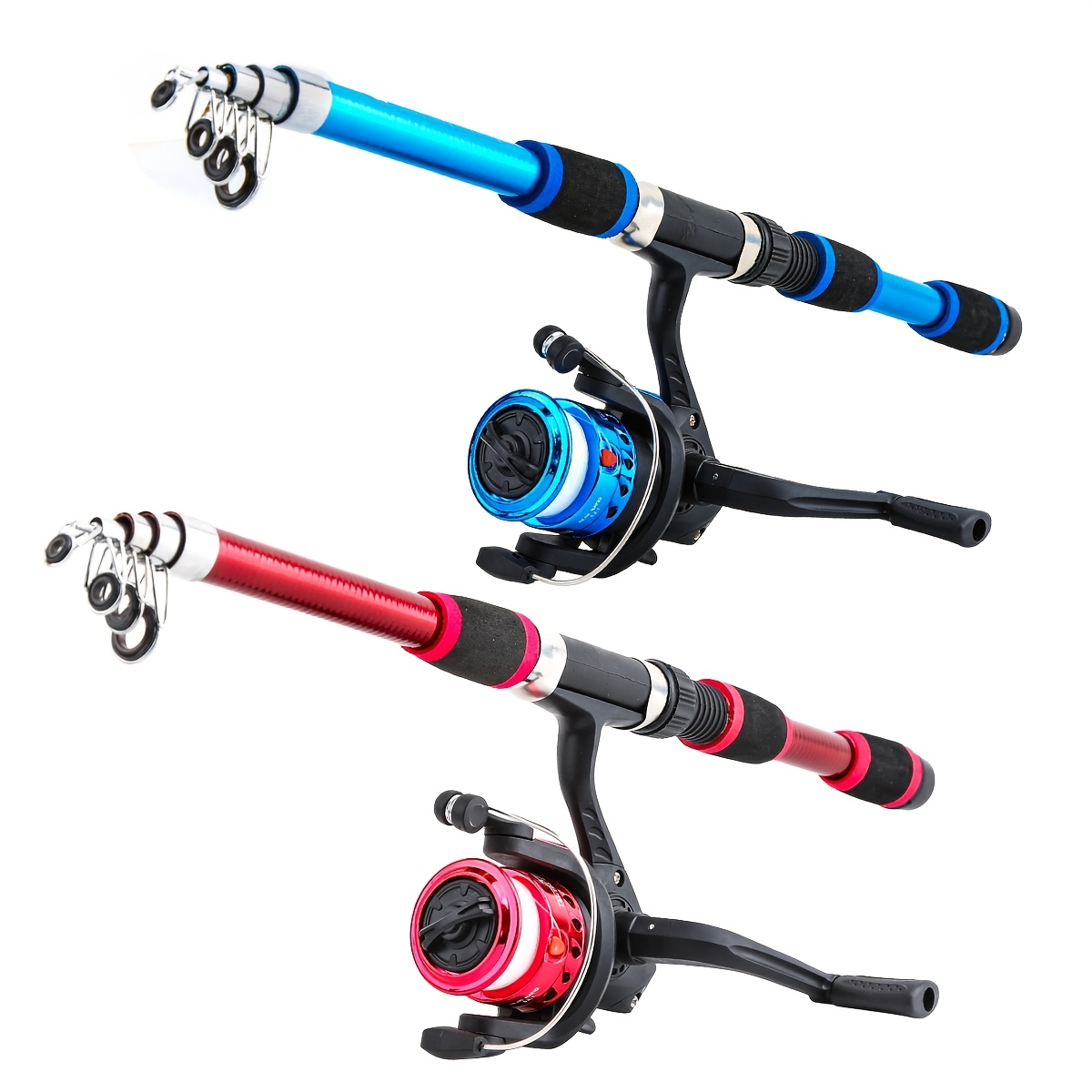 ultra light blue red fishing rod reel set 2pcs telescopic - Temu Mauritius