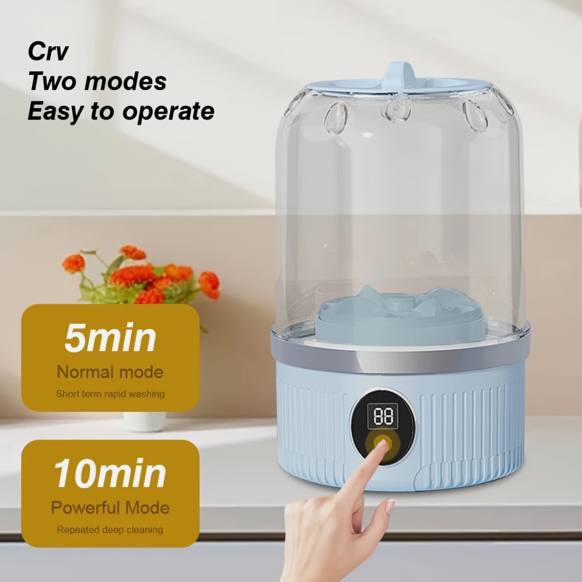 Washing Machine, Portable Washing Machine, Small Washing Machine, Mini Clothes Washer, Underwear Washing Machine, Panty Washer, Quick-cycle Washing Machine, Portable, Suitable for Travel and Business Trips, Keeps On-the-go Clothes Clean