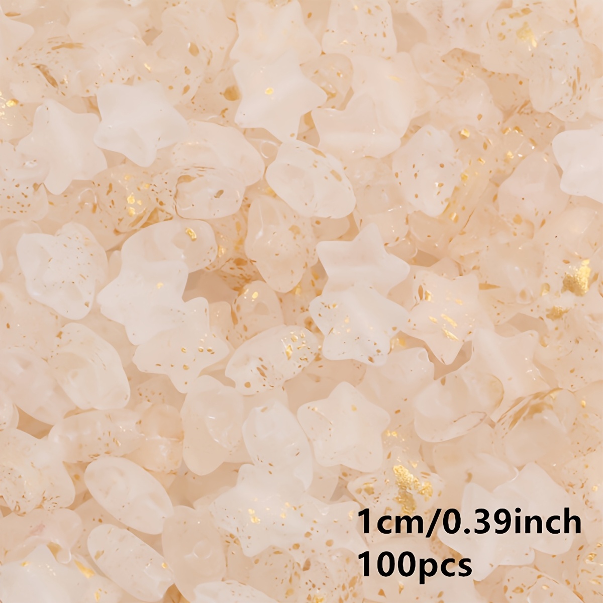 100pcs Random Mixed Color Frosted Star Beads for Jewelry Making