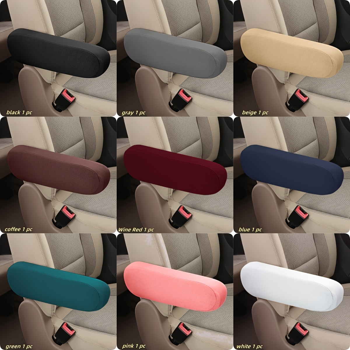 copertura universale per bracciolo auto per furgoni commerciali, mpv,  , manicotto elastico in tessuto resistente allusura, lavabile, per auto/interni auto,  ,  , beige, marrone, rosa, verde,  ,  , blu opzionale