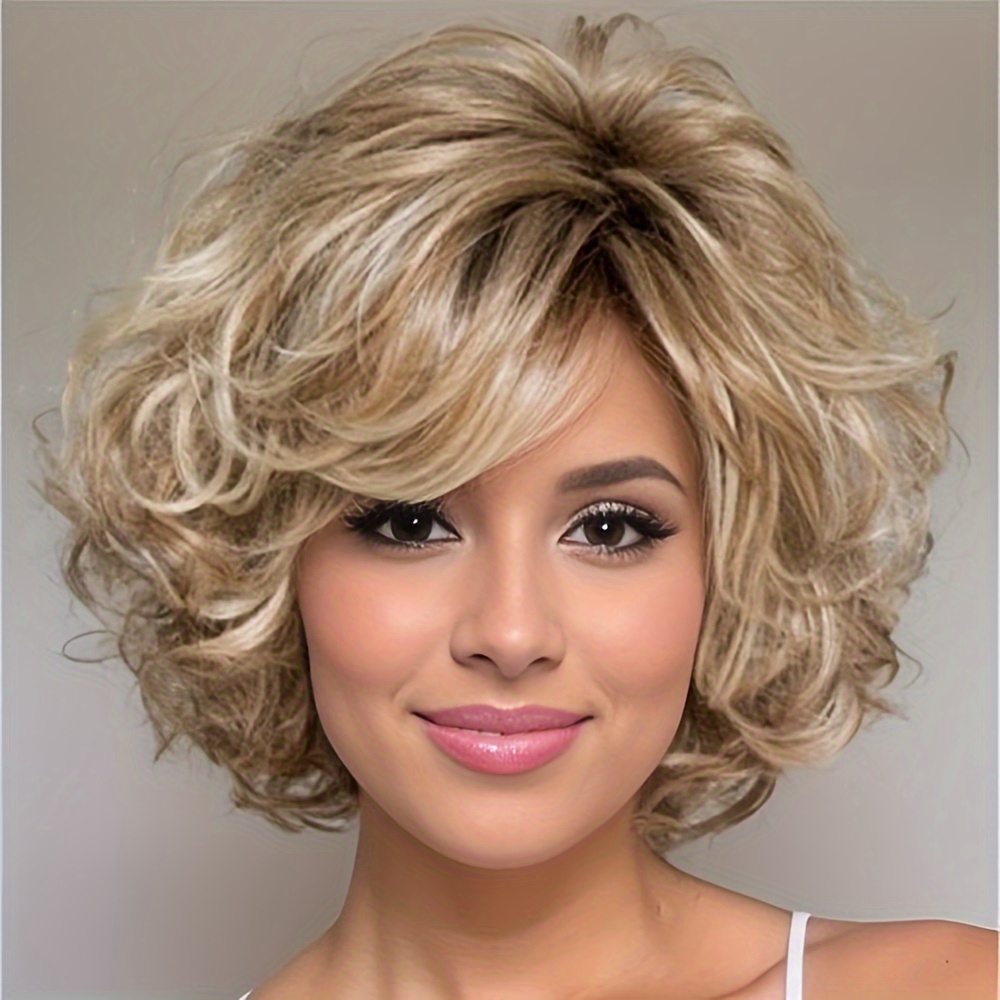 

Women' Curly Hair Blonde Fluffy Curly Wave Party Wigs For Lady