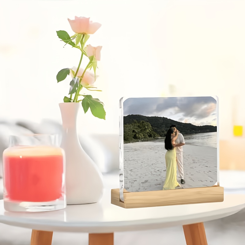 TEMU 2D - [2D ] Adecuado para - 1 pieza - Marco de Fotos Personalizable la - Placa Acrílica con para - Escritorio - Mesita de Noche - - Regalo para