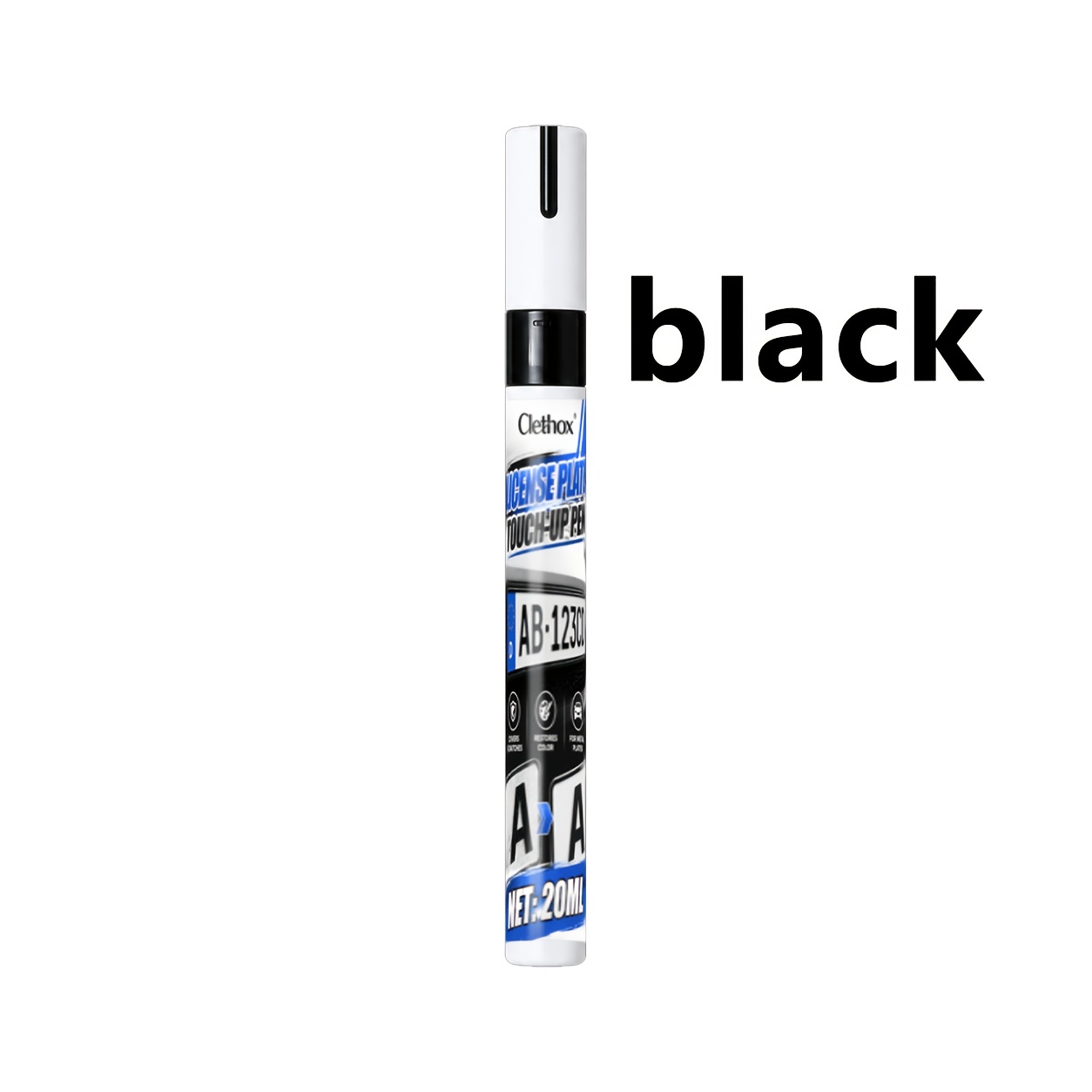 TEMU Black-license Plate Number And Letter Color Repair Pen-black Ink Permanent Marker Scratch Repair Pen Office Stationery Pen Suitable For Metal