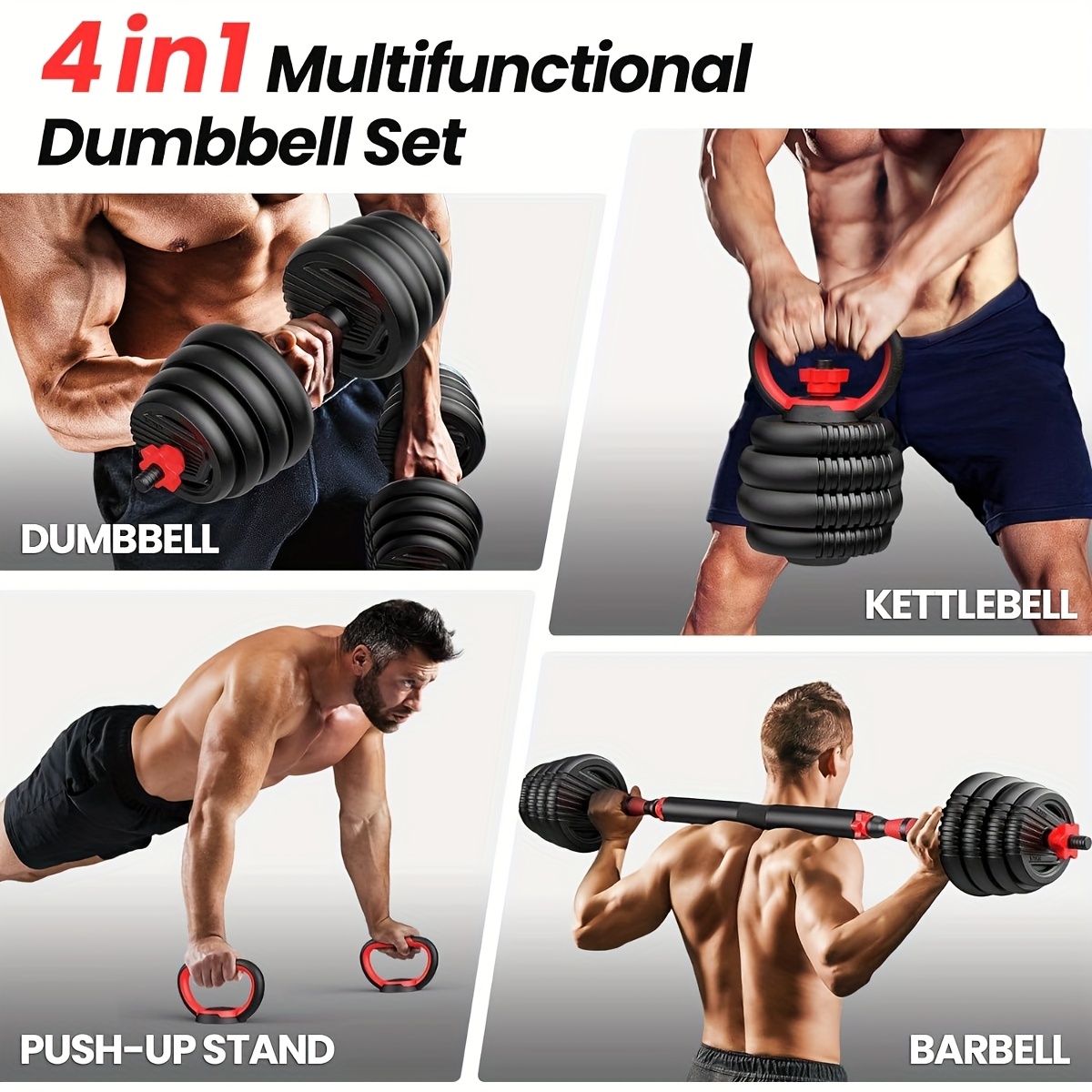 convertible dumbbell to barbell set 20 30     80lbs adjustable weights ergonomic grip for full body workout details 4