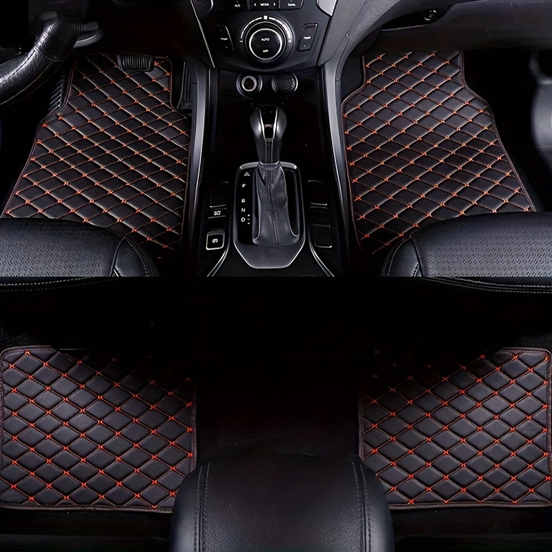 

4pcs Car Floor Mats Compatible With Universal Front And Rear Sets For Five-seat/four-seat Models, Leather Carpet Accessories For Interior Decoration.