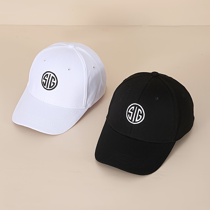 

2pcs Embroidered Letter Sg Baseball Caps - Lightweight, Adjustable Fit For All Seasons