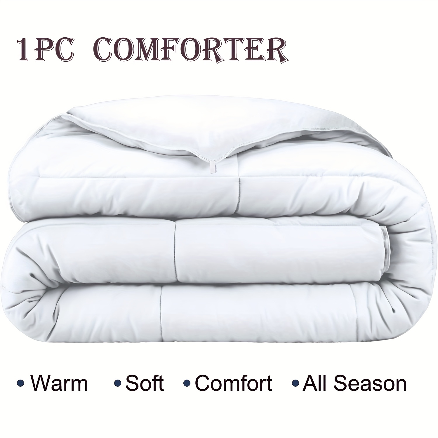 TEMU 1pc King Size (224x224cm) Duvet Insert Comforter - Heavy-duty Bedspread Bed Cover, Ultra--like Fill, Machine Washable Comforter King Bedding For