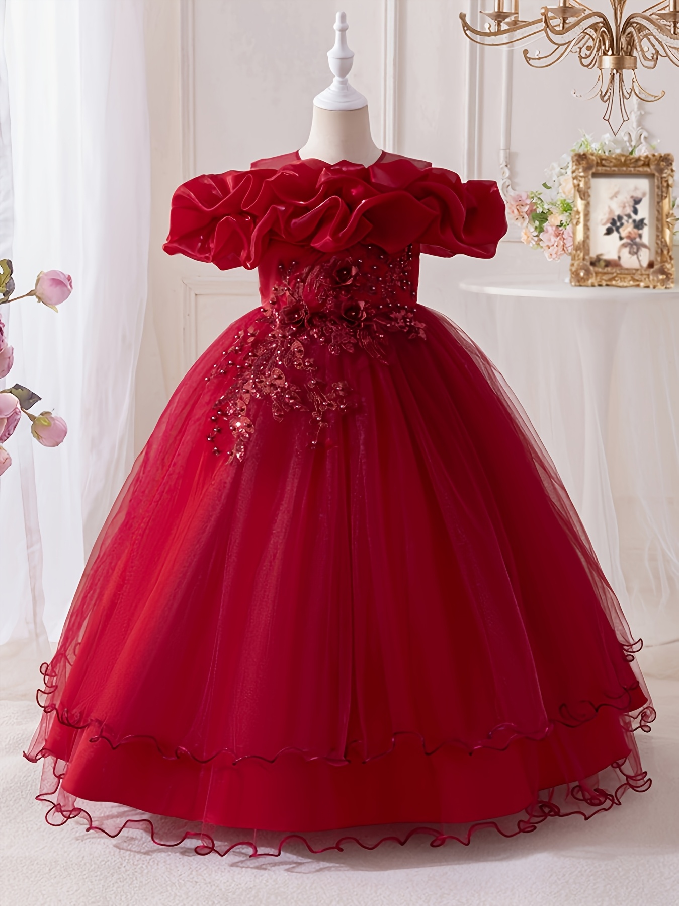 girls long princess dress kids' fashion temu - Temu