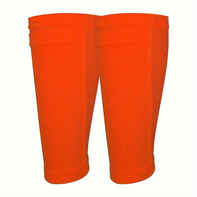 1pair Soccer Leg Pad Covers with Pocket, Breathable Soft Double Layers Gear for Sports