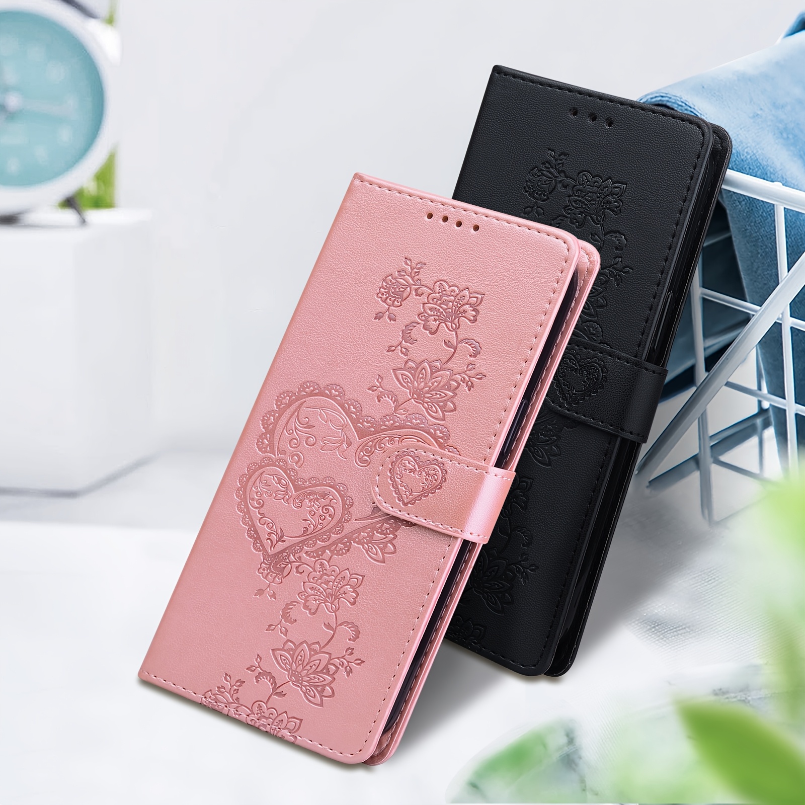 Husă Telefon - Compatibilă cu Samsung Galaxy A03S A05S A07 A12 A13 A14 A15 A16 A17 A20E A20S A21S A22 A23 A24 A25 A26 A31 A3 A33 A34 A40 A41 A42 A50 A51 A52 A53 A54 A55 A70 A71 A72 A73 4/5G, Model Inimă 3D, Piele Ecologică, Stil Portofel