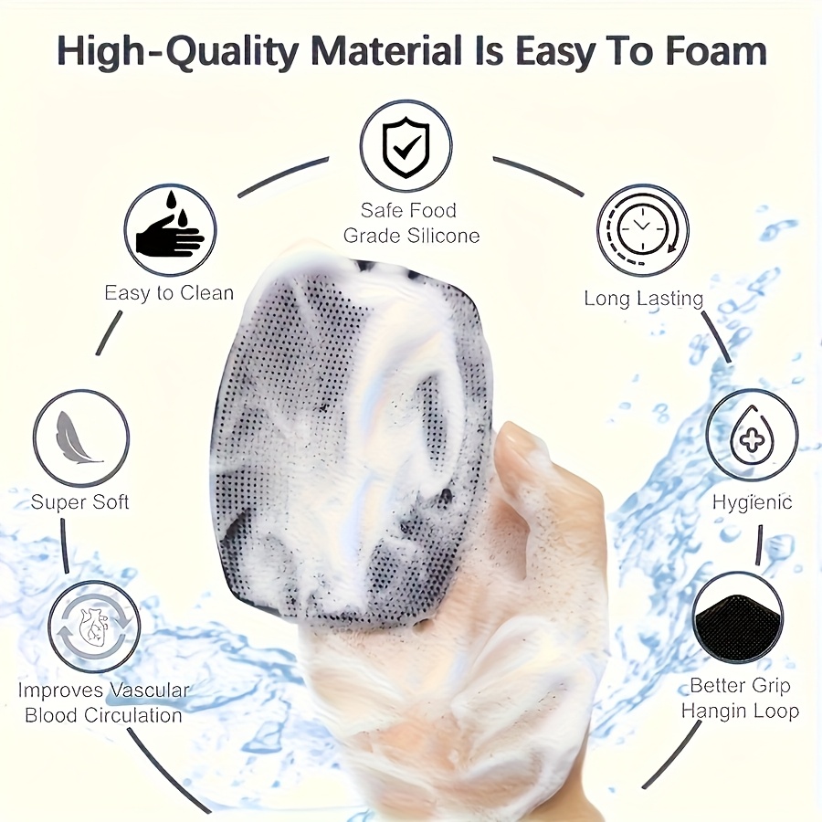 1pc Silicone Body Shower Brush Powerful Cleaning Power and Massaging Soft Bristles, Designed for Facial Cleansing and Scalp Massage Tools [Available in 4 Seasons] Manual Model, Renters/travelers Bathing, Compact and Durable