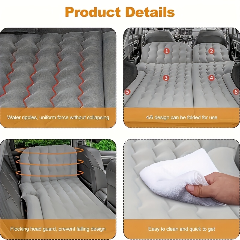 car inflatable bed pillow footstool portable backseat travel
