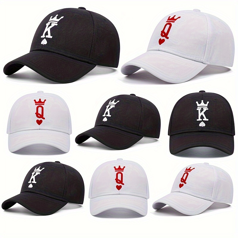 Poker K Embroidery Baseball Black Adjustable Sports Hats - Temu