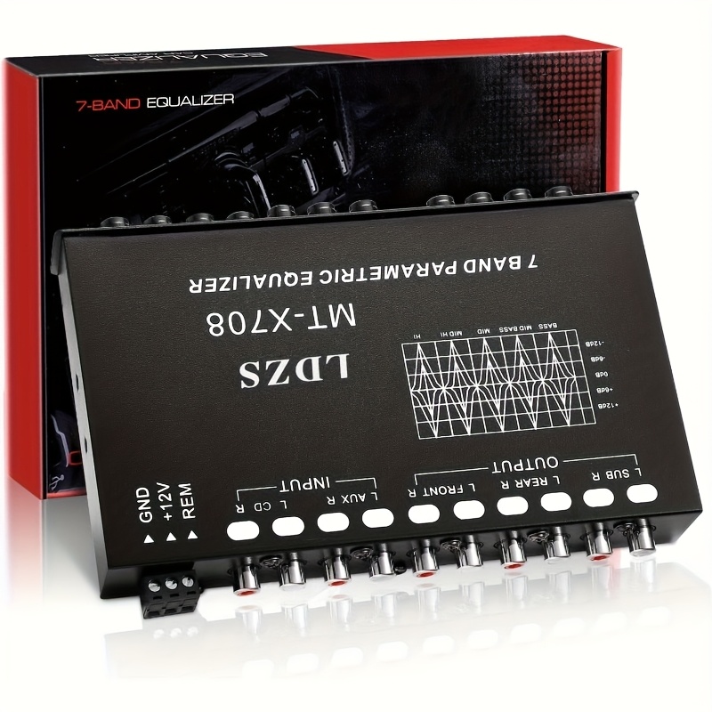 TEMU 7-band Car Amplifier, Car With Cd Aux Input , Front And Rear Channels And Subwoofer Outputs - Universal Stereo Tuning, Eliminating Resonance And