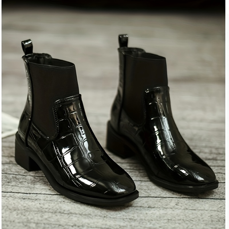 

Women' Color Ankle Booties - High Heel Slip-on With Plain Toe, Upper, Fabric &