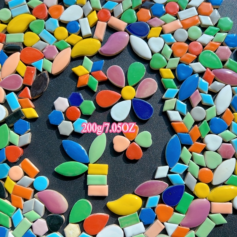 TEMU Ensemble de Mosaïques Multicolores de 100/200/500/1000g - Perles et Couleurs Variées pour Casse-têtes DIY, Artisanat, Matériaux d'Artisanat