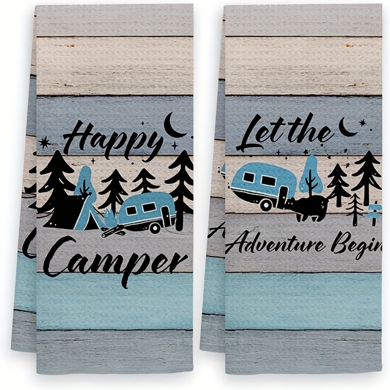 TEMU Jit2pcs Camping Swedish Towel, Camping Towel British Decoration, Camping Towel, Camping Hand Towel, Absorbent Towel, Camping Decoration, Camping