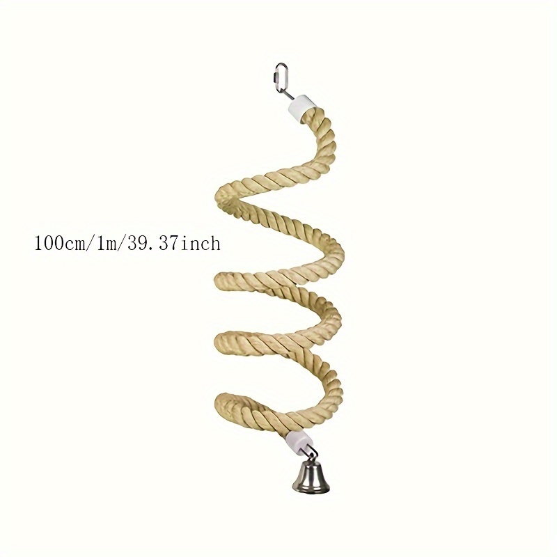 1m Bird Toy Spiral Rope Chewing Bar Climbing Standing Toys Chewing Bar Cage Hanging Swing Toy Bird Supplies