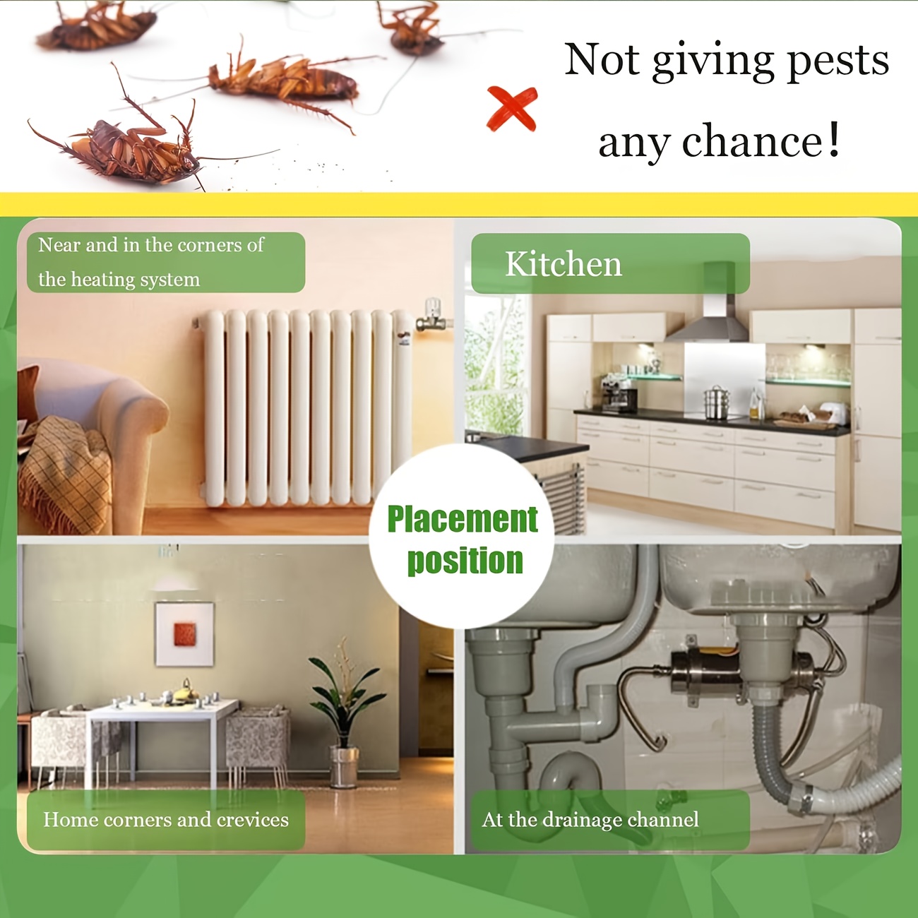 a pet friendly powerful household pest control cockroach trap an   pest control assistant   sticky insect catcher suitable for kitchens bedrooms living rooms   used   indoors and outdoors Product details 1