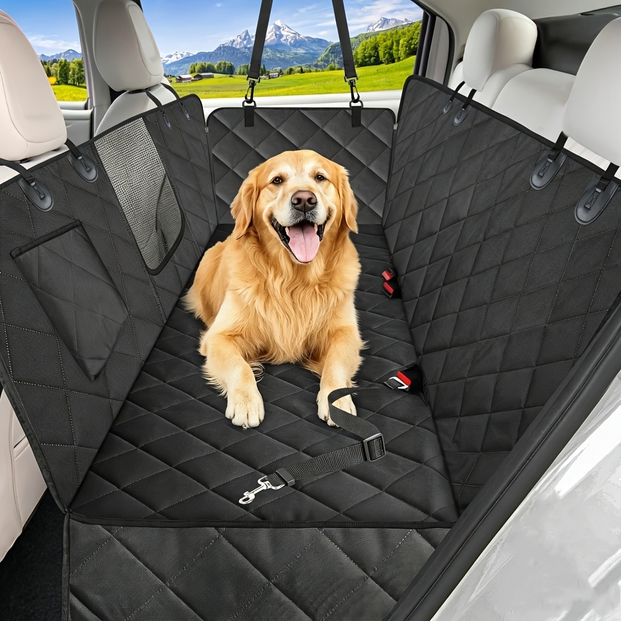 TEMU Pet Car Rear Seat Cover, 600d Thick And Durable, With Side Wings, Scratch Resistant And , Suitable For Cars, Trucks And Suvs