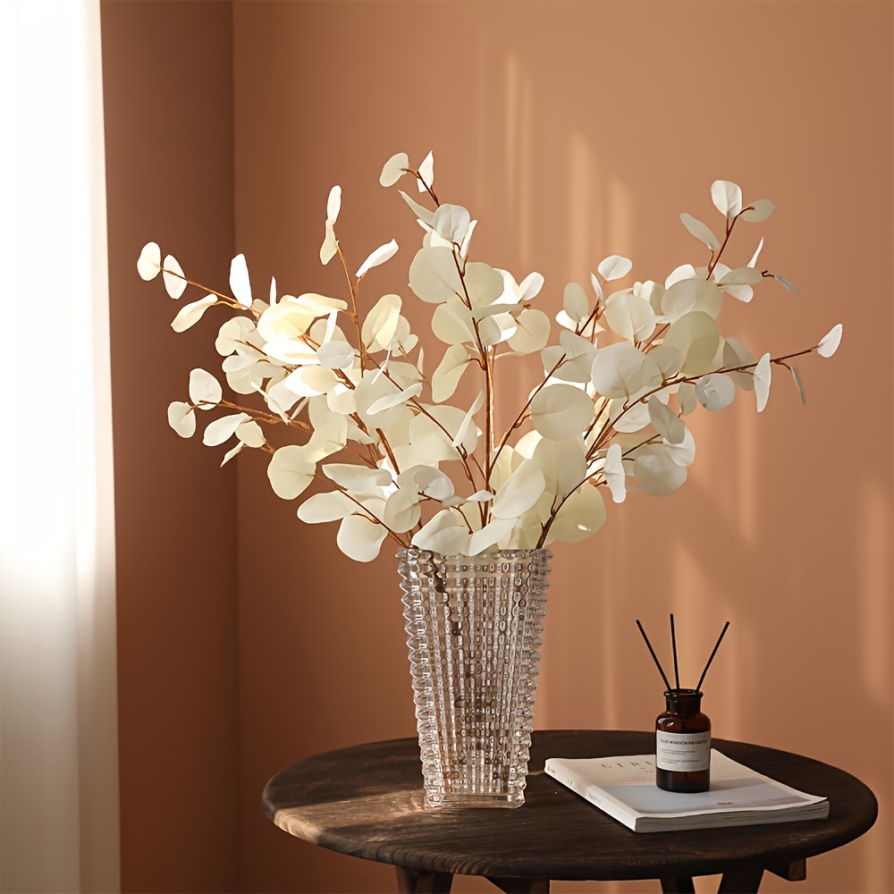 

Elegant White Eucalyptus Branches For Home Decor - Suitable For Wedding Centerpieces, Floral Arrangements, And Festive