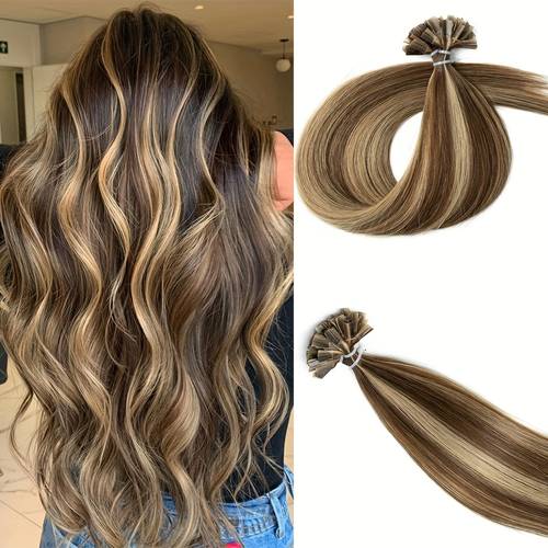 k tip hair extensions real human hair 50pcs per pack weighing 1 06oz dark brown keratin tip hair extensions human hair ktip v tip hot fusion human hair extensions