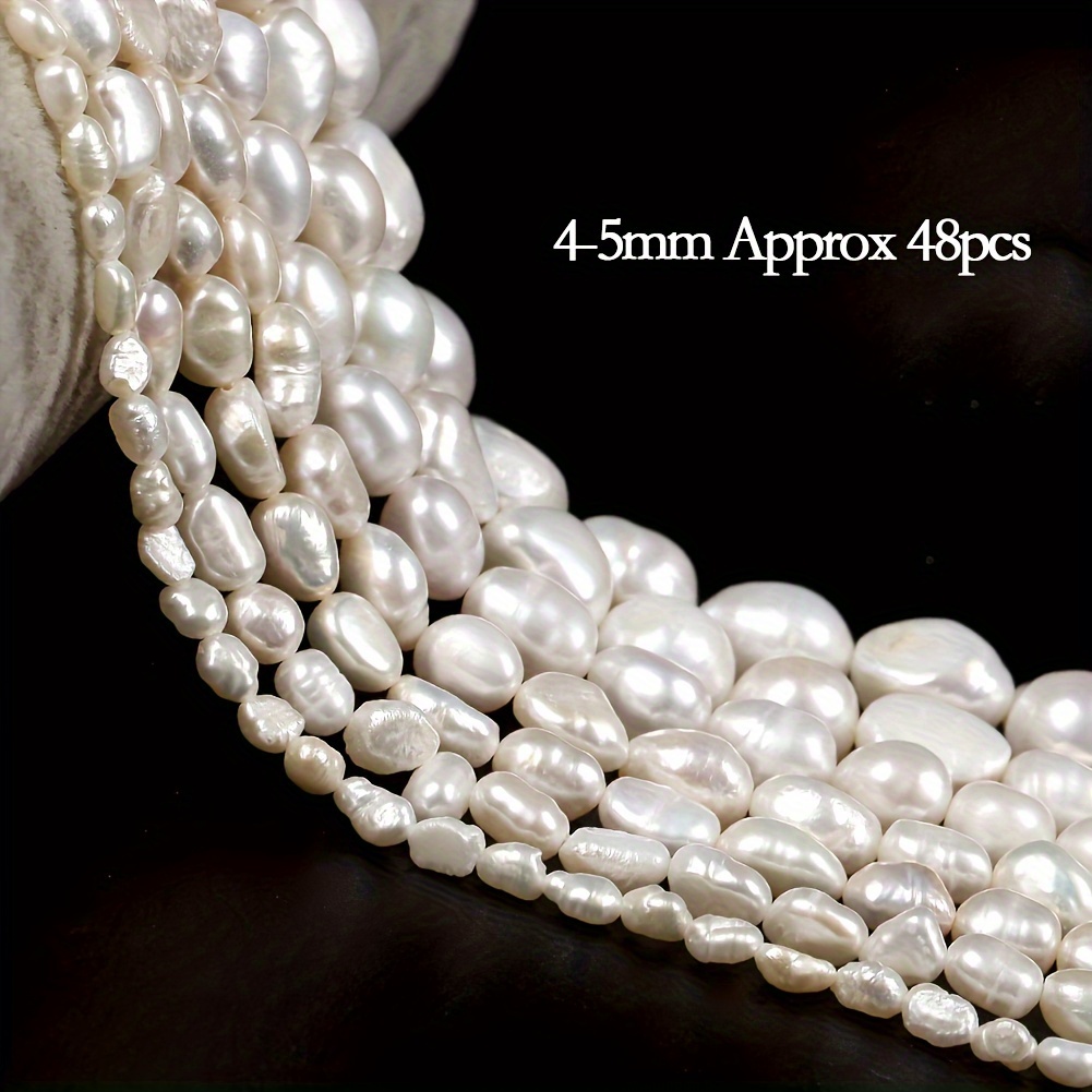 TEMU 7a Natural Freshwater Baroque Pearl Beads For Jewelry Making Diy Charm Bracelet 4-10mm