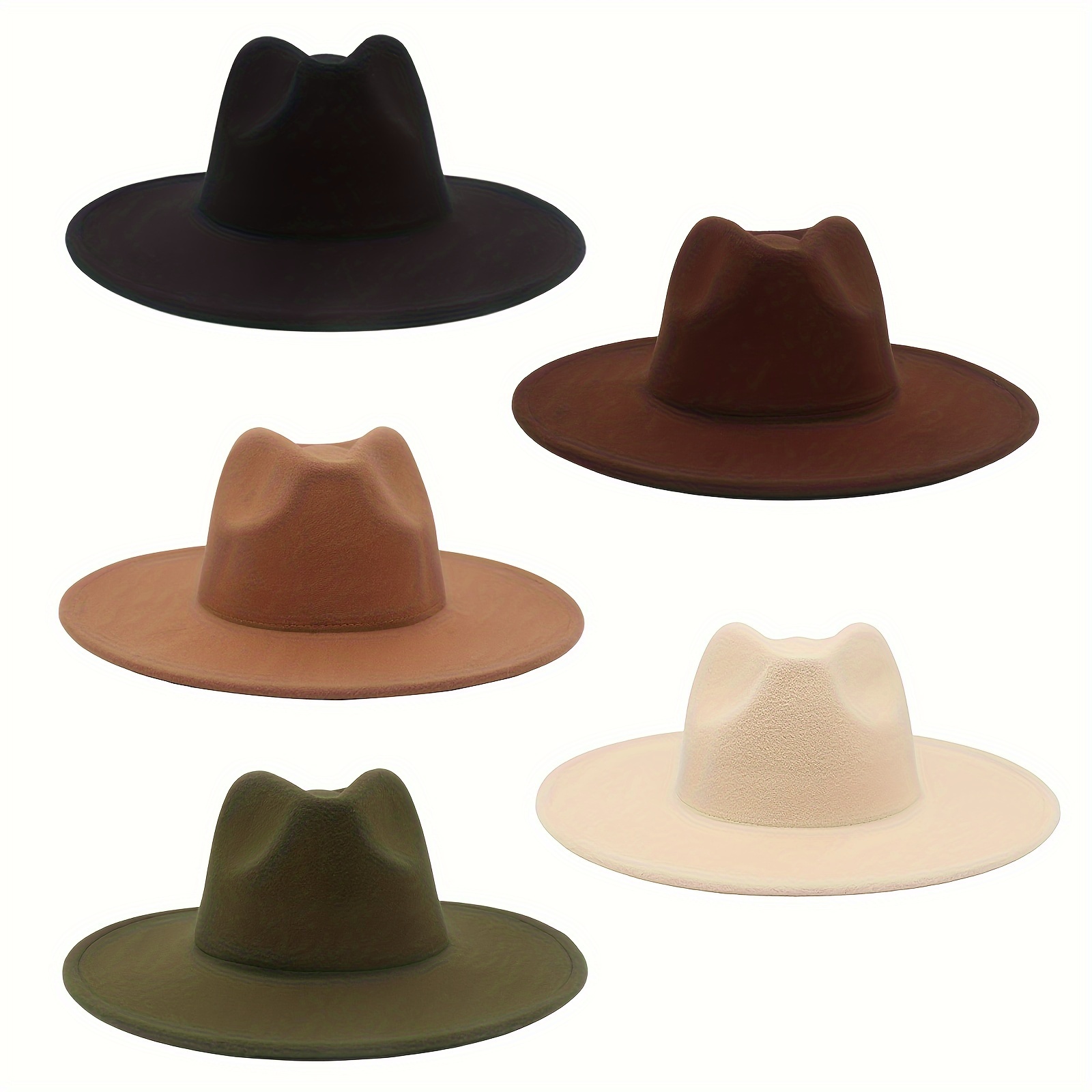 

Classic Western Wide Cowboy Cowgirl Felt Hat For Men Women Jazz Panama Cap Trilby