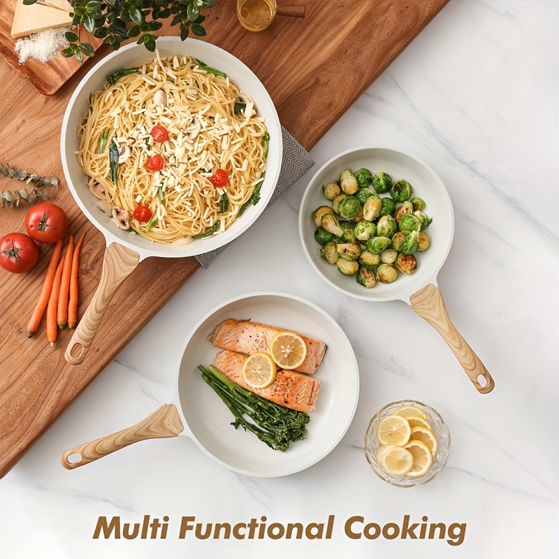 White Minimalist Non-Stick Frying Pan for Modern Kitchens