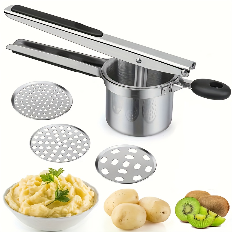Premium Potato Ricer with 3 Interchangeable Discs for Mashing