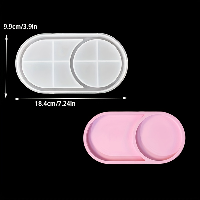 Image of Dividing Plate Silicone Molds Diy Handmade Oval Storage Jewelry Tray Gypsum Plaster Mould Candle Cup Holder Epoxy Resin Mold