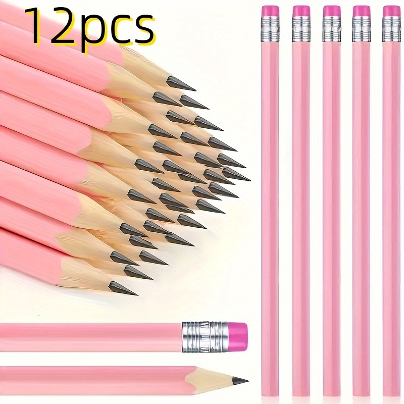 

12pcs Wood Hb Pencils For Writing And Sketching, 2mm Lead Diameter, Ideal For Adults 18 Years And Over - Durable Stationery Set