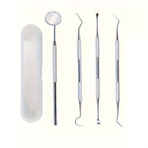 kit stainless steel dental cleaning tools oral hygiene set with storage box anti scraper for gum care prevents suitable for use by men and women as well as pet households