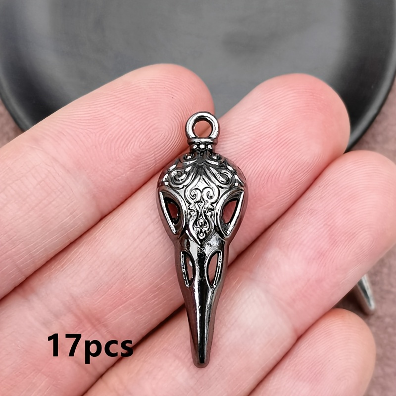 E-shop 17-teiliges Set Schädel-Vogelkopf-Anhänger, Bohème-Stil Schmuckzubehör, Handgefertigte DIY-Schmuckherstellung für Armbänder, Halsketten und